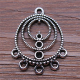WYSIWYG 4pcs Porous Charms Earring Connector Antique Silver Color Alloy Diy Jewelry Making Accessories 23x29mm