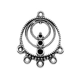 WYSIWYG 4pcs Porous Charms Earring Connector Antique Silver Color Alloy Diy Jewelry Making Accessories 23x29mm