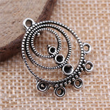 WYSIWYG 4pcs Porous Charms Earring Connector Antique Silver Color Alloy Diy Jewelry Making Accessories 23x29mm