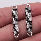 WYSIWYG 4pcs/lot Imitation Tie-Wrap Strip Bar Connector Charms For Jewelry Making 6x32mm Antique Silver Color Accessories