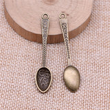 WYSIWYG 4pcs/lot Jewelry Making Diy Handmade Craft Charms Antique Silver Color 12x57mm Rich Spoon Pendant