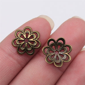 WYSIWYG 50pcs 14mm Flower Spacer Loose Metal End Bead Caps For Jewelry Making Bracelet Necklace DIY Finding Accessories h0146