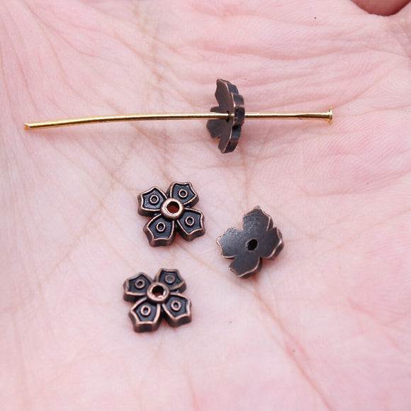 WYSIWYG 50pcs 7x7mm Antique Copper Color Receptacle For Jewelry Making