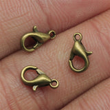 WYSIWYG 50pcs 8 Colors 12mm 10mm Metal Alloy Lobster Clasp Hooks For Necklace &amp; Bracelet Chain DIY Fashion Jewelry Findings