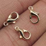 WYSIWYG 50pcs 8 Colors 12mm 10mm Metal Alloy Lobster Clasp Hooks For Necklace &amp; Bracelet Chain DIY Fashion Jewelry Findings