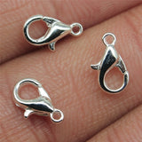 WYSIWYG 50pcs 8 Colors 12mm 10mm Metal Alloy Lobster Clasp Hooks For Necklace &amp; Bracelet Chain DIY Fashion Jewelry Findings