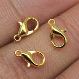 WYSIWYG 50pcs 8 Colors 12mm 10mm Metal Alloy Lobster Clasp Hooks For Necklace &amp; Bracelet Chain DIY Fashion Jewelry Findings