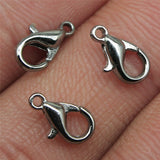 WYSIWYG 50pcs 8 Colors 12mm 10mm Metal Alloy Lobster Clasp Hooks For Necklace &amp; Bracelet Chain DIY Fashion Jewelry Findings