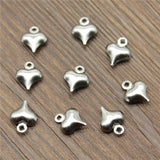 WYSIWYG 50pcs 9.5x7.5mm Stainless Steel Material Heart Charms For Bracelet Jewelry Making