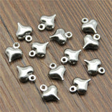 WYSIWYG 50pcs 9.5x7.5mm Stainless Steel Material Heart Charms For Bracelet Jewelry Making