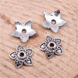 WYSIWYG 50pcs Charms 13x13x3mm Bead Caps For Jewelry Making DIY Jewelry Findings Antique Silver Color Alloy Charms Pendant