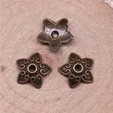 WYSIWYG 50pcs Charms 13x13x3mm Bead Caps For Jewelry Making DIY Jewelry Findings Antique Silver Color Alloy Charms Pendant