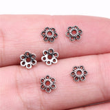 WYSIWYG 50pcs Charms 6x6x2mm Bead Caps For Jewelry Making DIY Jewelry Findings Antique Silver Color Alloy Charms Pendant