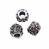 WYSIWYG 5pcs 11x9mm Antique Silver Color Big Hole Spacer Beads For Jewelry Making DIY Jewelry Findings
