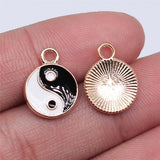 WYSIWYG 5pcs 12x16mm Charms Tai Chi Enamel KC Gold Color &amp; Rhodium Color Metal Alloy Jewelry DIY Accessories