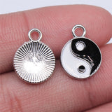 WYSIWYG 5pcs 12x16mm Charms Tai Chi Enamel KC Gold Color &amp; Rhodium Color Metal Alloy Jewelry DIY Accessories