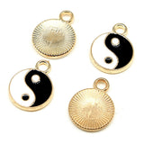 WYSIWYG 5pcs 12x16mm Charms Tai Chi Enamel KC Gold Color &amp; Rhodium Color Metal Alloy Jewelry DIY Accessories