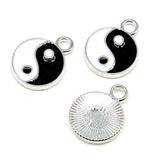 WYSIWYG 5pcs 12x16mm Charms Tai Chi Enamel KC Gold Color &amp; Rhodium Color Metal Alloy Jewelry DIY Accessories