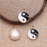 WYSIWYG 5pcs 12x16mm Charms Tai Chi Enamel KC Gold Color &amp; Rhodium Color Metal Alloy Jewelry DIY Accessories