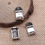 WYSIWYG 5pcs 13x8mm Jewelry Making DIY Handmade Craft Charms Antique Silver Color 3D Bed Pendant