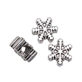 WYSIWYG 5pcs 14x14x6mm Christmas Snowflake Charm Beads For Jewelry Making Bracelet Big Hole Bead Charm Snowflake Spacer Beads