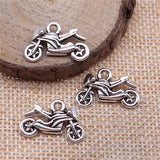 WYSIWYG 5pcs 14x21mm Antique Silver Color Dirtbike Motorcycle Charms Pendant For Jewelry Making DIY Jewelry Findings