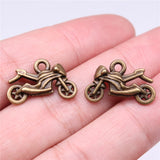 WYSIWYG 5pcs 14x21mm Antique Silver Color Dirtbike Motorcycle Charms Pendant For Jewelry Making DIY Jewelry Findings