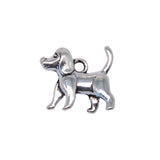 WYSIWYG 5pcs 15x14x5mm Dog Pendants Charm Antique Silver Color 3D Dog Charm Pendant 3D Cute Dog Pendant