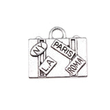 5pcs 15x16mm Charms Travel Bags New York Paris Roma LA Luggage Pendants Making DIY Handmade Jewelry EF3977