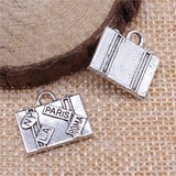 5pcs 15x16mm Charms Travel Bags New York Paris Roma LA Luggage Pendants Making DIY Handmade Jewelry EF3977