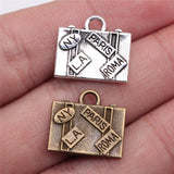 5pcs 15x16mm Charms Travel Bags New York Paris Roma LA Luggage Pendants Making DIY Handmade Jewelry EF3977
