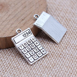 WYSIWYG 5pcs 15x24mm Antique Silver Color Calculator Charms Pendant For DIY Jewelry Making Handmade Jewelry Craft Findings