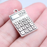 WYSIWYG 5pcs 15x24mm Antique Silver Color Calculator Charms Pendant For DIY Jewelry Making Handmade Jewelry Craft Findings