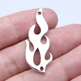 WYSIWYG 5pcs 15x38mm Antique Silver Color Flame Connector Pendant For DIY Jewelry Making Handmade Jewelry Craft Findings