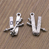 WYSIWYG 5pcs 16x23mm Antique Silver Color Tone Ski Sled Charms Pendant For Jewelry Making DIY Jewelry Findings