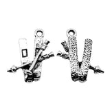 WYSIWYG 5pcs 16x23mm Antique Silver Color Tone Ski Sled Charms Pendant For Jewelry Making DIY Jewelry Findings