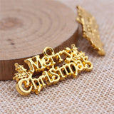 5pcs 16x36mm 3 Colors Merry Christmas Charms Pendant For DIY Jewelry Making Handmade Jewelry Craft Findings ef4303