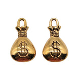 WYSIWYG 5pcs 17x10mm 3 Colors Antique Gold Color Antique Silver Color Antique Bronze Color Lucky Money Bag Charms
