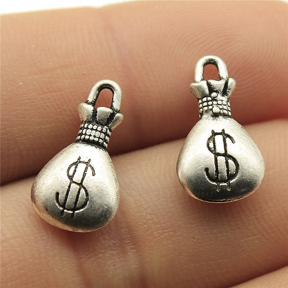 WYSIWYG 5pcs 17x10mm 3 Colors Antique Gold Color Antique Silver Color Antique Bronze Color Lucky Money Bag Charms