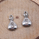 WYSIWYG 5pcs 17x10mm 3 Colors Antique Gold Color Antique Silver Color Antique Bronze Color Lucky Money Bag Charms