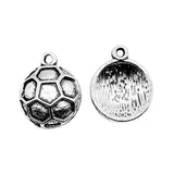 WYSIWYG 5pcs 17x14mm Antique Silver Color Charms Soccer Ball For Jewelry Making Soccer Ball Charm Football Charms
