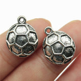 WYSIWYG 5pcs 17x14mm Antique Silver Color Charms Soccer Ball For Jewelry Making Soccer Ball Charm Football Charms