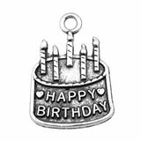 WYSIWYG 5pcs 18x15mm Pendant Birthday Cake Happy Birthday Cake Charm For Jewelry Making Birthday Cake Charms