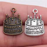 WYSIWYG 5pcs 18x15mm Pendant Birthday Cake Happy Birthday Cake Charm For Jewelry Making Birthday Cake Charms