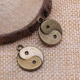 WYSIWYG 5pcs 18x15mm Vintage Yin Yang Pendants Charm For Jewelry Making Tai Ji Pendants Charm