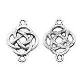 WYSIWYG 5pcs 18x25mm Charms Chinese Knot Connector Connector Antique Silver Color Tone Metal Jewelry Findings DIY Accessories