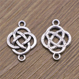 WYSIWYG 5pcs 18x25mm Charms Chinese Knot Connector Connector Antique Silver Color Tone Metal Jewelry Findings DIY Accessories