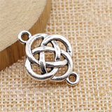 WYSIWYG 5pcs 18x25mm Charms Chinese Knot Connector Connector Antique Silver Color Tone Metal Jewelry Findings DIY Accessories