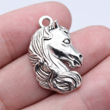 WYSIWYG 5pcs 18x28mm Antique Silver Color Horse Head Charms Pendant For DIY Jewelry Making Handmade Jewelry Craft Findings