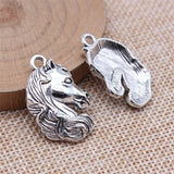 WYSIWYG 5pcs 18x28mm Antique Silver Color Horse Head Charms Pendant For DIY Jewelry Making Handmade Jewelry Craft Findings